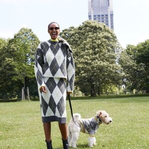 Pringle of Scotland X H&M argyle knit midi skirt NWT